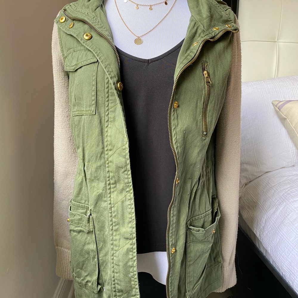 Hunter Green Jacket with Sweater Sleeves
